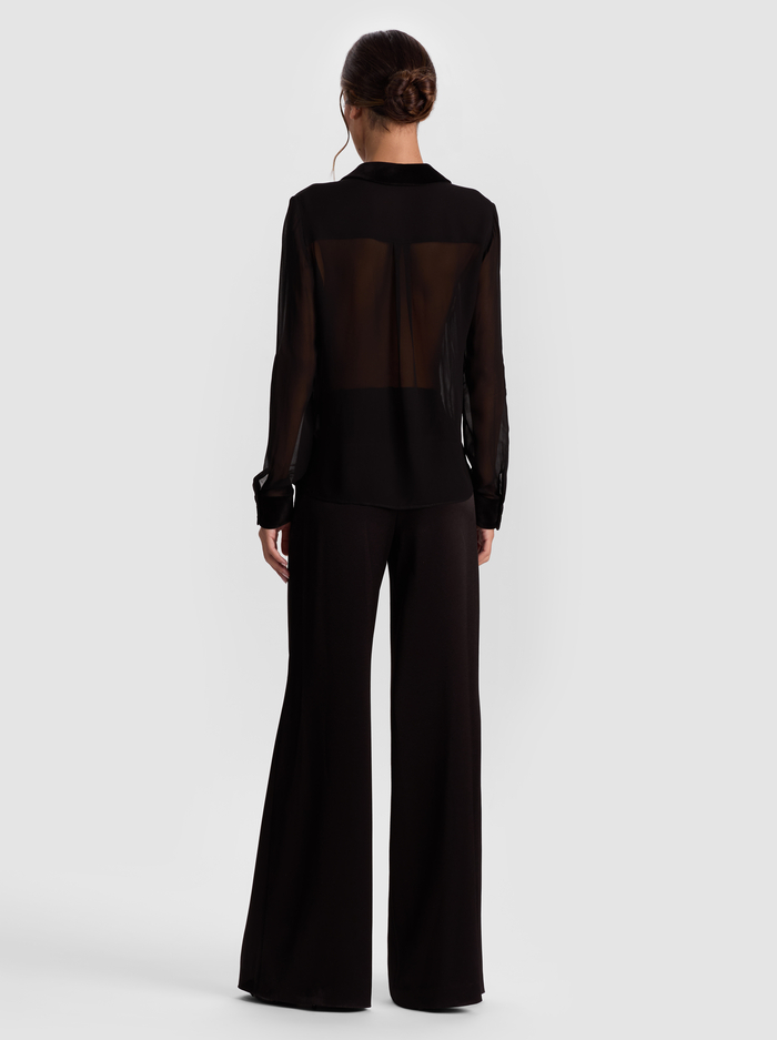 WILLA COMBO BLOUSE - BLACK/BLACK image 2 - Alice And Olivia