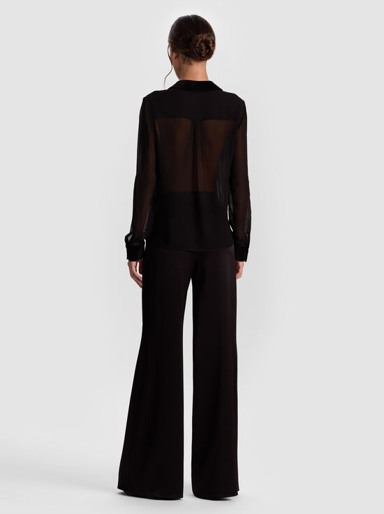 BLACK/BLACK-WILLA COMBO BLOUSE