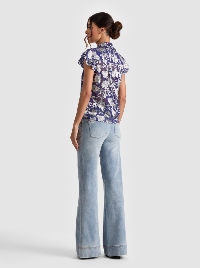 MARTEL BLOUSE - BLOOMING WILD INDIGO image 2 - Alice And Olivia