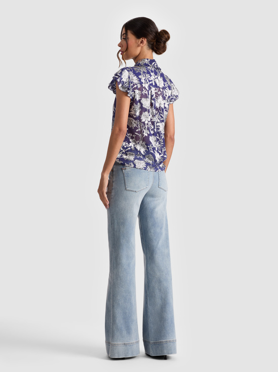 BLOOMING WILD INDIGO-MARTEL BLOUSE