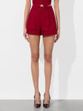 CONRY LINEN CUFFED SHORT - DARK CHERRY
