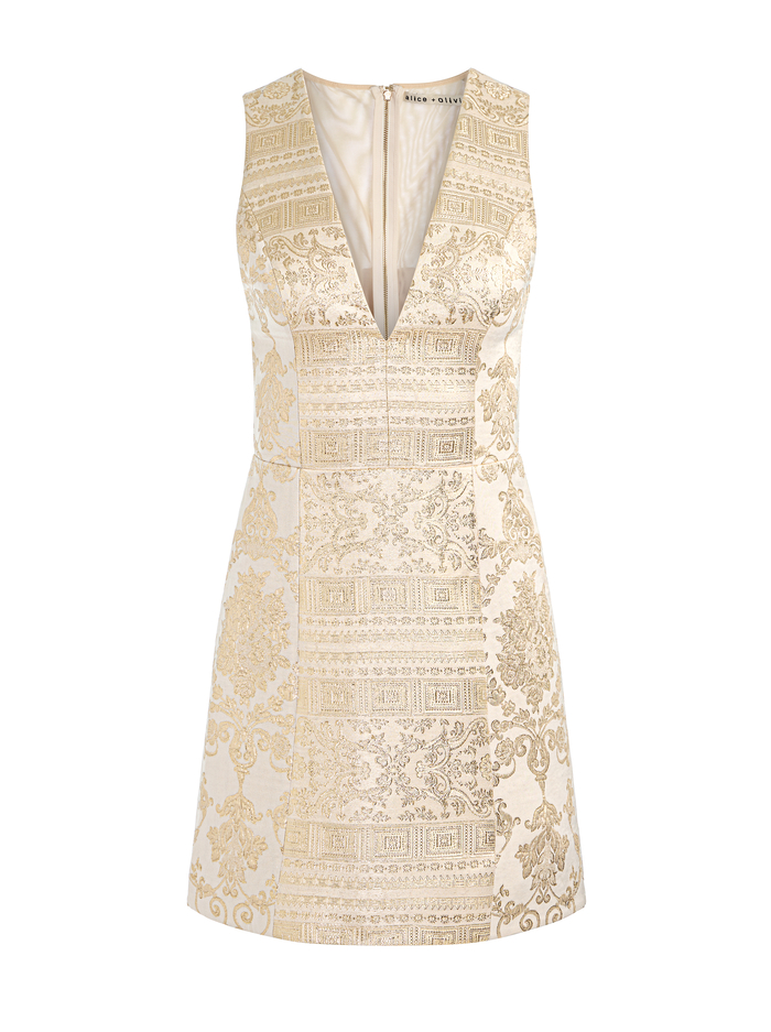 PACEY MINI DRESS - GOLD image 5 - Alice And Olivia