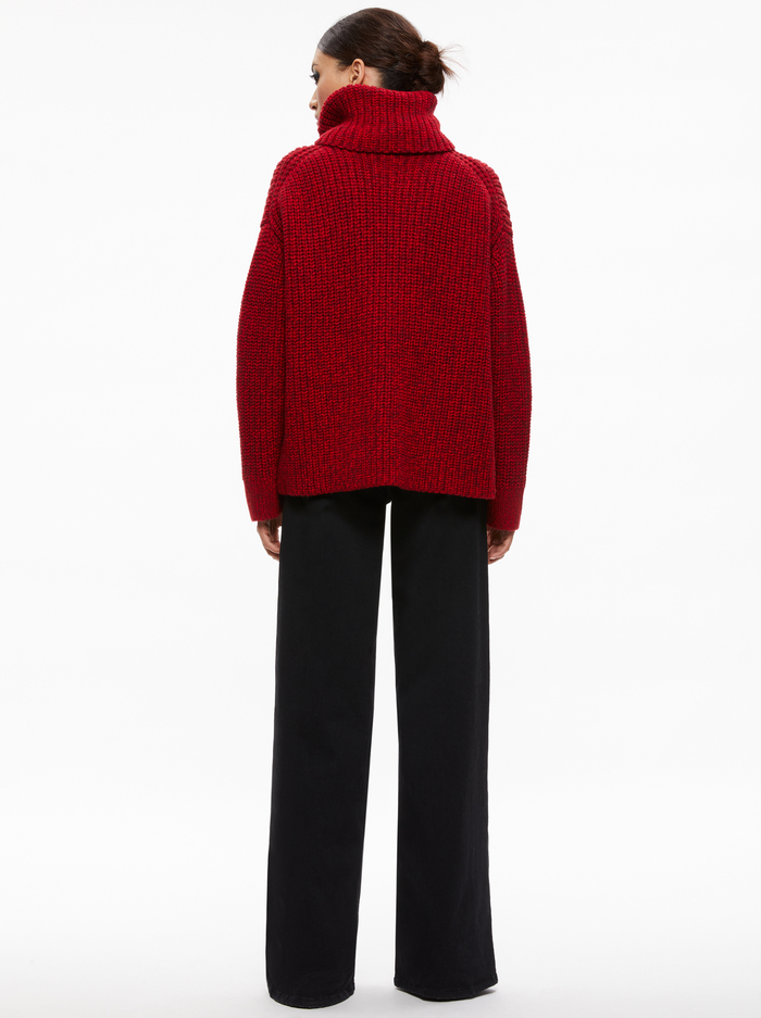 VERE DETACHABLE TURTLENECK SWEATER - BORDEAUX image 1 - Alice And Olivia