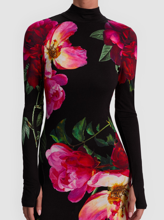 EMPRESS BLOOM BLACK-AUGUSTA OPEN BACK MAXI DRESS