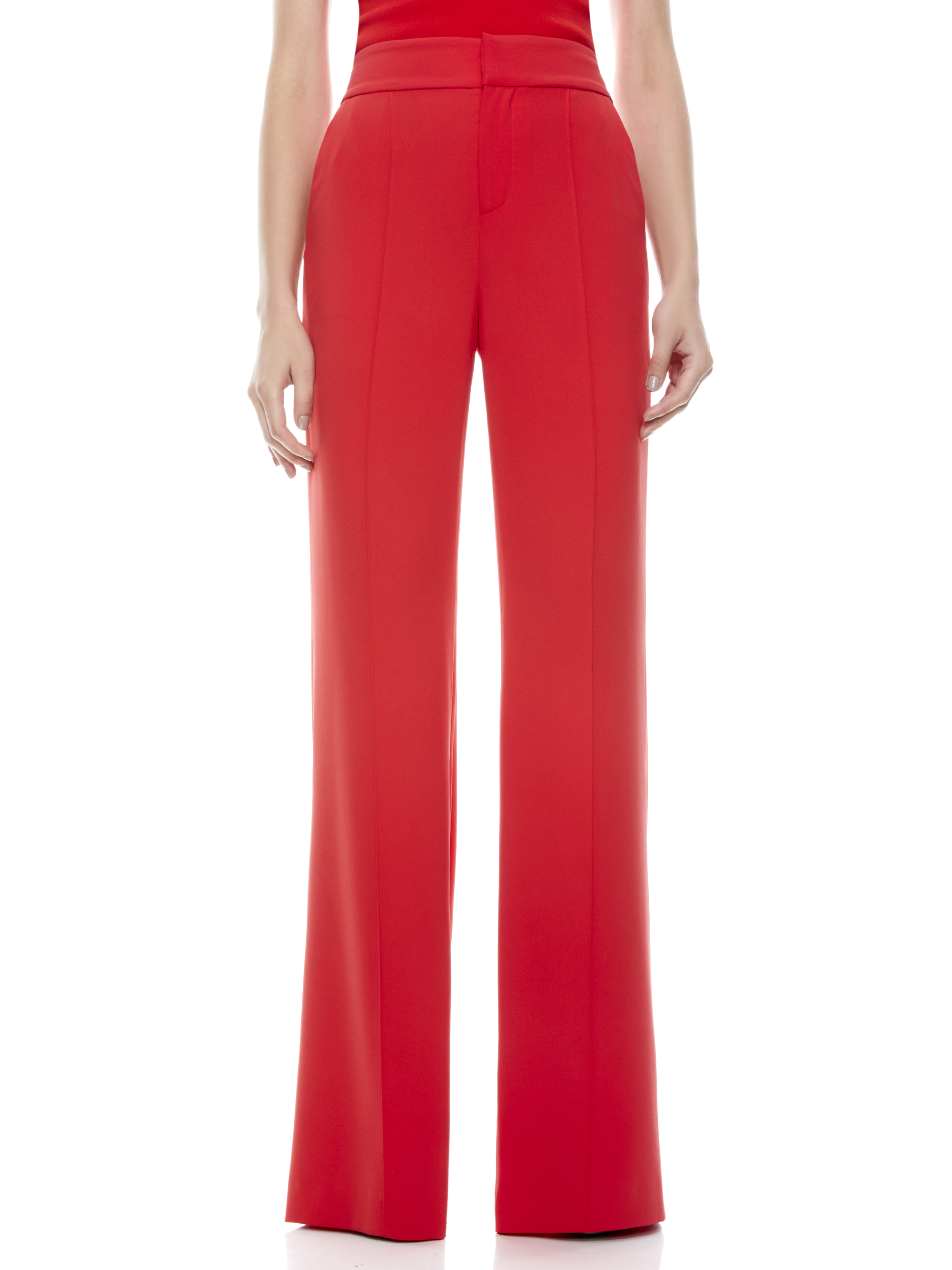Dylan High Waisted Wide Leg Pant In Bright Poppy | Alice And Olivia