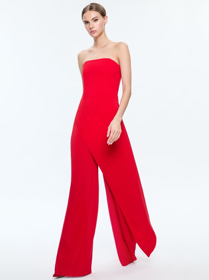 ALONDRA JUMPSUIT - BRIGHT RUBY image 4 - Alice And Olivia