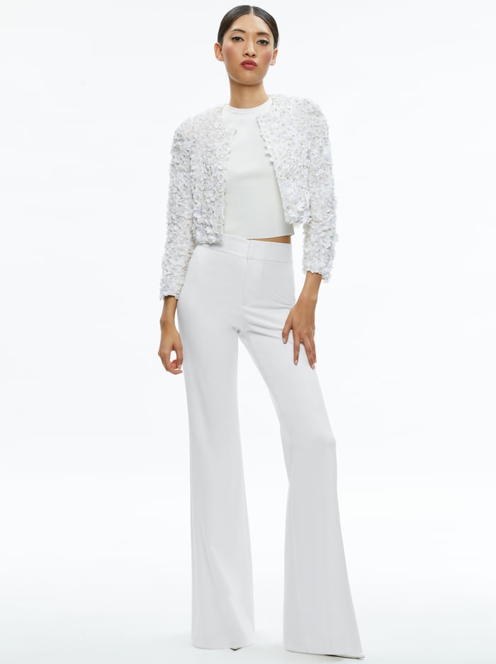LORNA EMBELLISHED CROPPED JACKET - OFF WHITE image 1 - Alice And Olivia