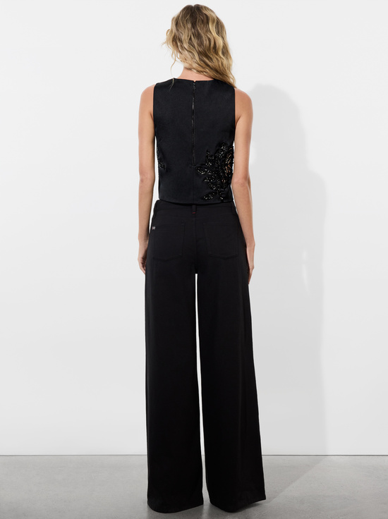 LE PARISIEN BLACK/GUNMETAL-AMAL EMBELLISHED TANK