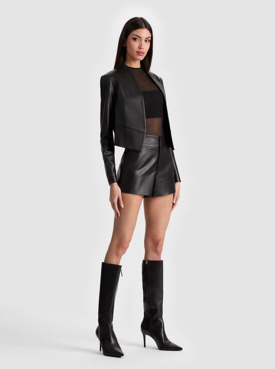 BLACK-CADY LEATHER SHORT