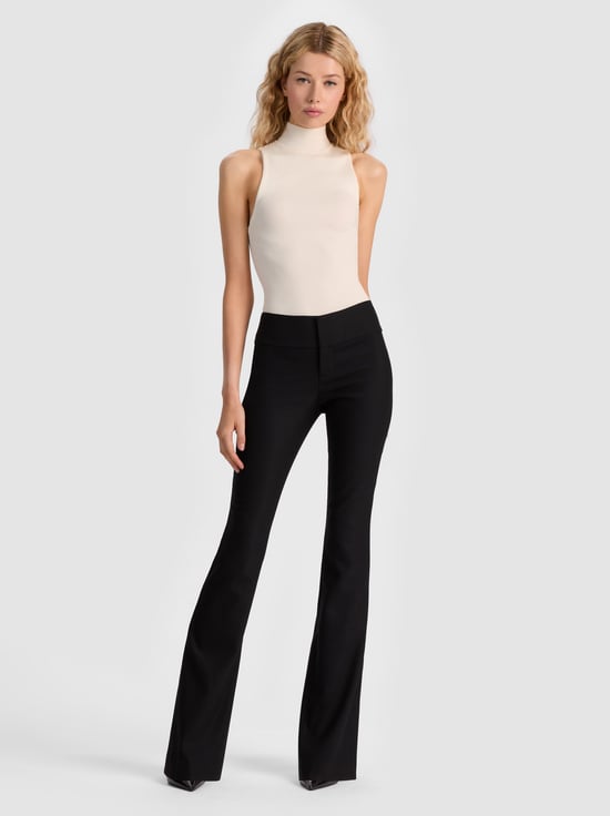 BLACK-OLIVIA WOOL BOOTCUT PANT