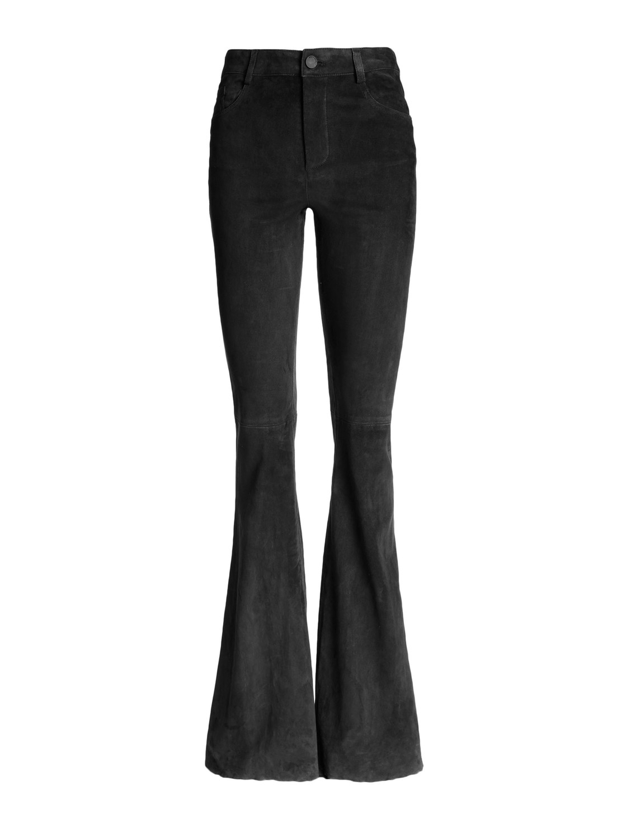 Suede Bell Pant In Black | Alice And Olivia