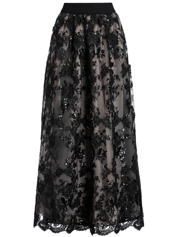 TINA EMBELLISHED GOWN SKIRT - BLACK image 5 - Alice And Olivia