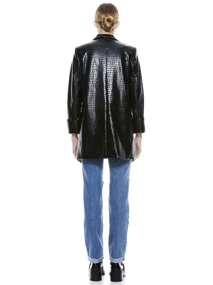 KYLIE VEGAN LEATHER JACKET - BLACK image 1 - Alice And Olivia