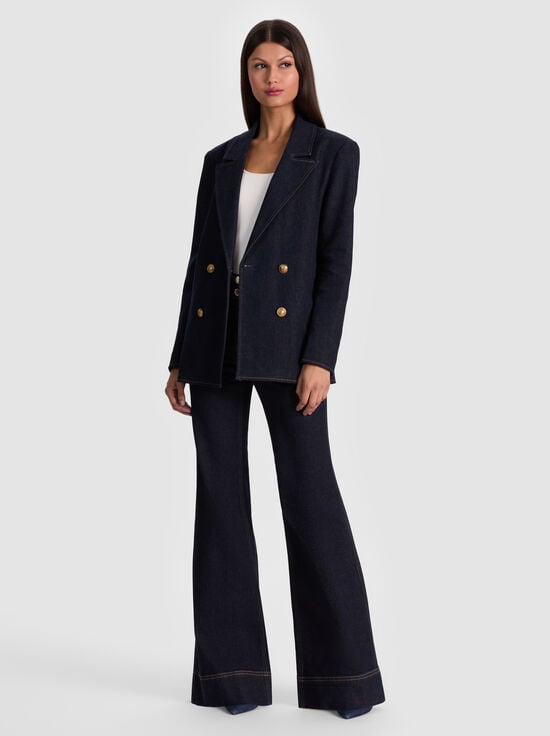DARK RINSE-JORDAN DENIM BLAZER WITH REMOVABLE HOODIE
