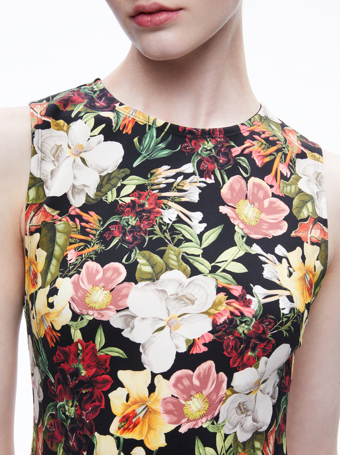 WYNELL MINI DRESS - JUNIPER FLORAL BLACK image 3 - Alice And Olivia