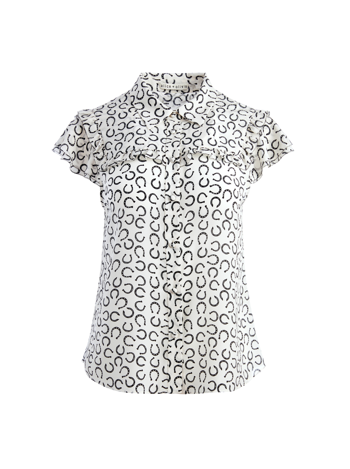 MALINDA HORSESHOE BLOUSE - HORSESHOE BEND image 5 - Alice And Olivia