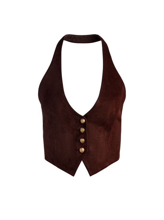 DARK CHOCOLATE-CROSBY SUEDE VEST