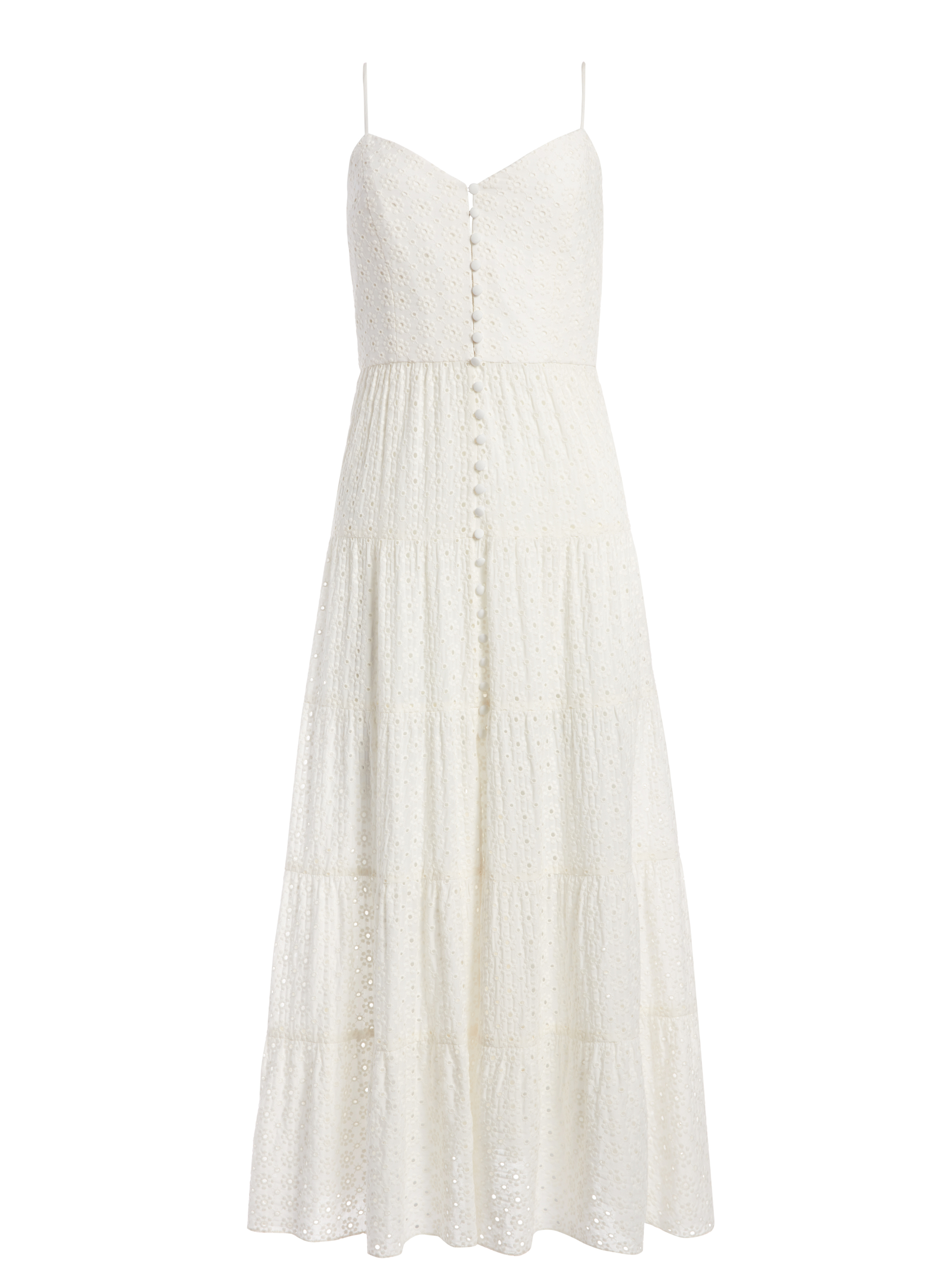 Shanti Button Front Maxi Dress In Off White | Alice And Olivia