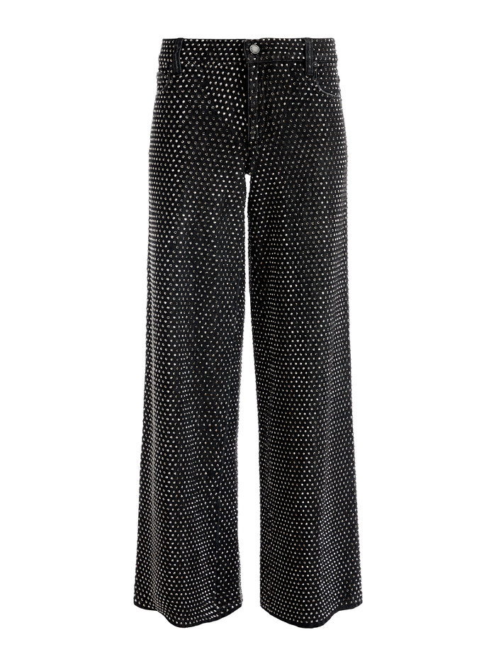 TRISH EMBELLISHED JEAN - MAYA CHARCOAL BLACK/HEMATITE image 6 - Alice And Olivia