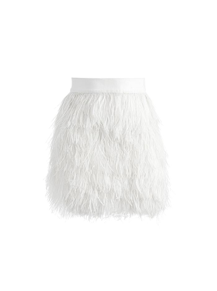 CINA FEATHER MINI SKIRT - ECRU image 5 - Alice And Olivia