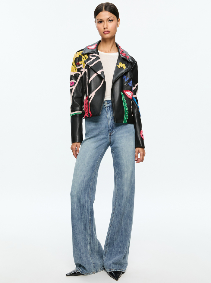 A+O X TOM WESSELMANN CODY LEATHER MOTO JACKET - NATURAL BEAUTY image 2 - Alice And Olivia