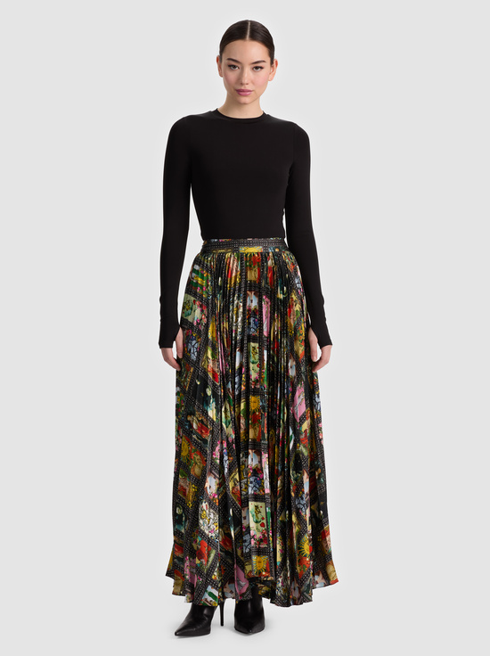 ENCHANTED TAROT-KATZ PLEATED MAXI SKIRT