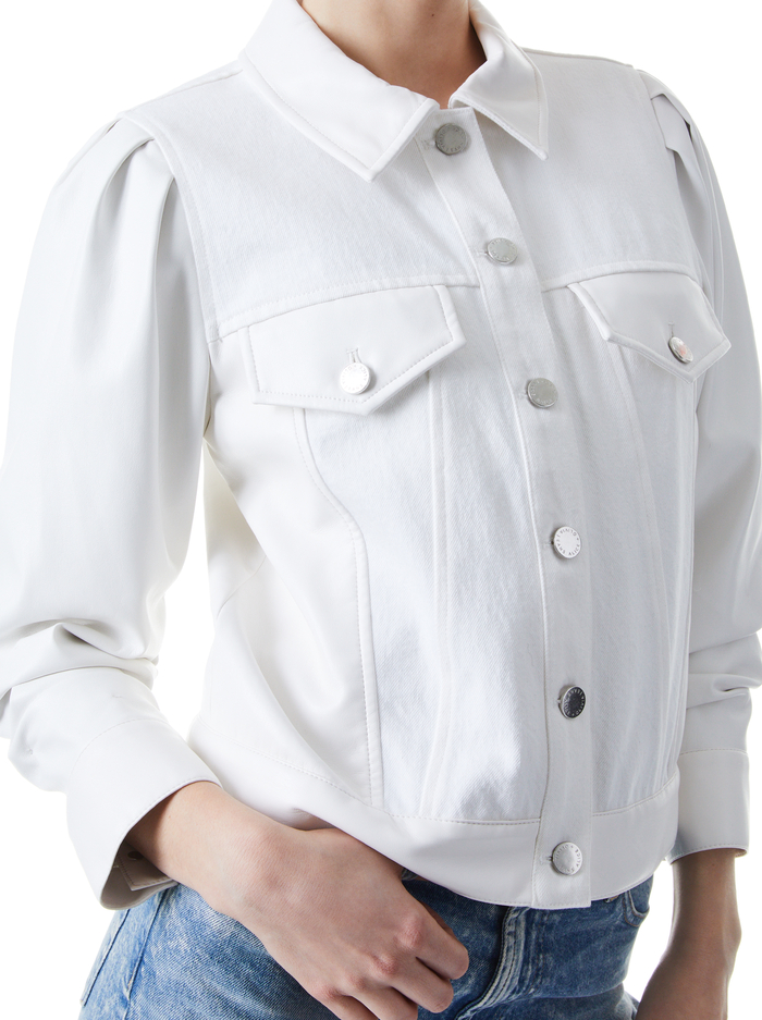 RENEE VEGAN LEATHER JACKET - VINTAGE SUGAR image 3 - Alice And Olivia