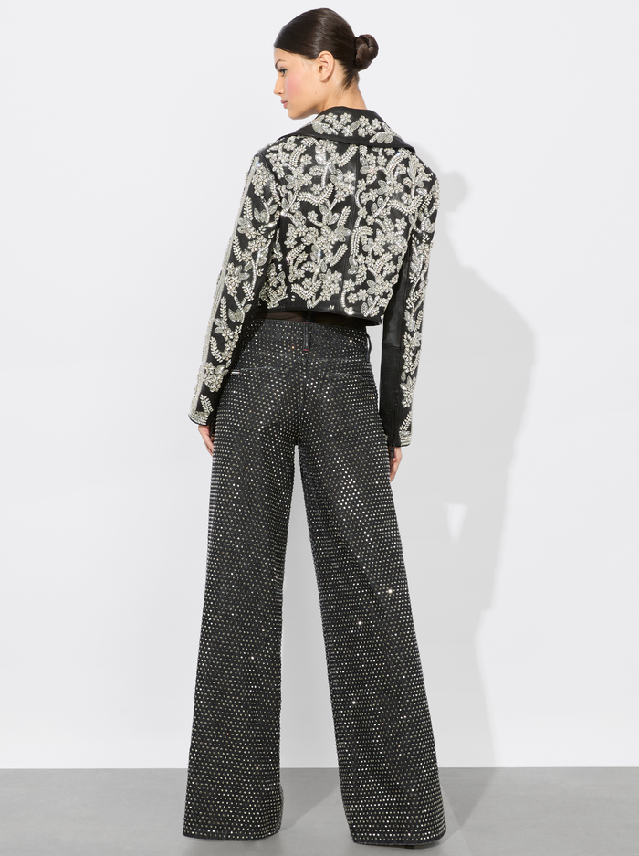 CODY EMBELLISHED LEATHER JACKET - BLACK/SILVER image 3 - Alice And Olivia