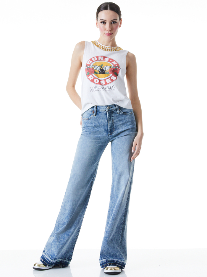 BEAUTIFUL HIGH RISE FLARE JEAN - ROCKY BLUES image 2 - Alice And Olivia