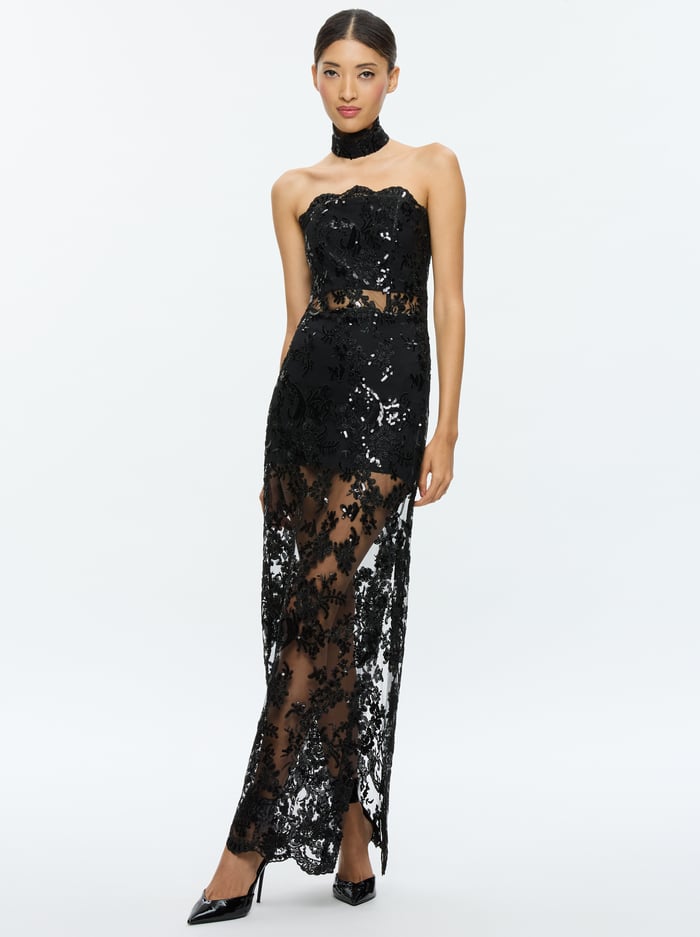 GEORGIE EMBELLISHED GOWN - BLACK image 4 - Alice And Olivia