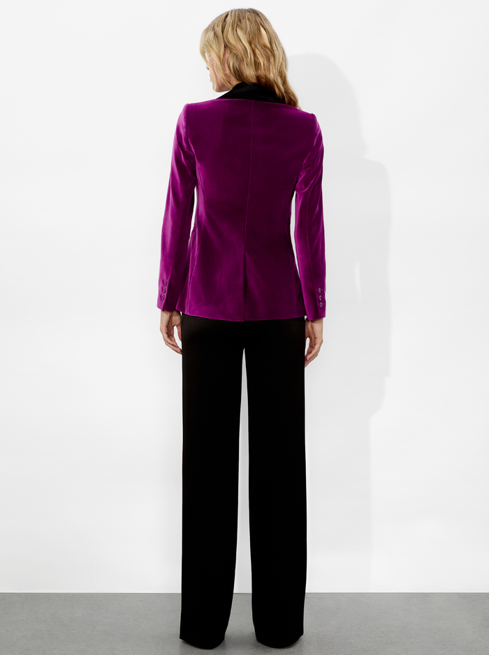 MACEY VELVET BLAZER - BRIGHT BOYSENBERRY/BLACK image 2 - Alice And Olivia