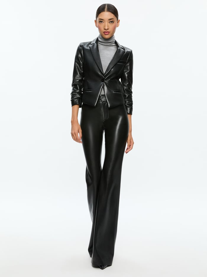 VINNIE VEGAN BLAZER - BLACK image 1 - Alice And Olivia