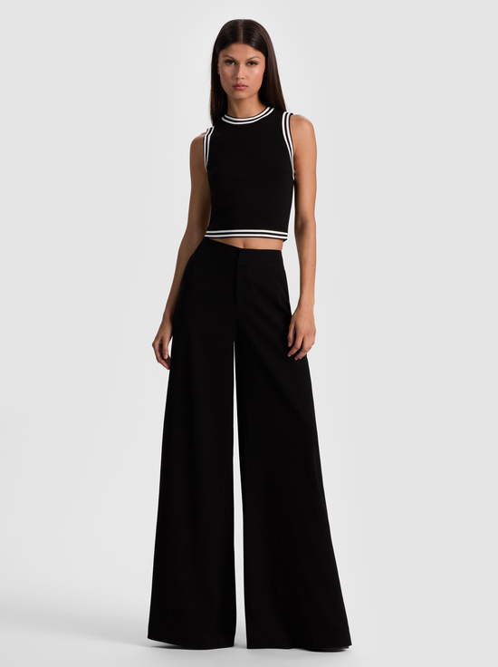 BLACK/OFF WHITE-NESSI TROUSER WITH SIDE STRIPE