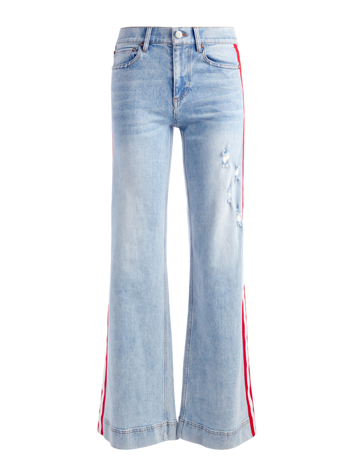 REY LOW RISE WIDE LEG JEAN - ROCKSTAR BLUE image 5 - Alice And Olivia