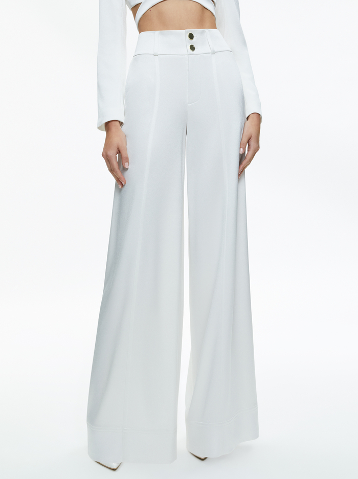 MAME HIGH RISE WIDE LEG PANT - OFF WHITE - Alice And Olivia