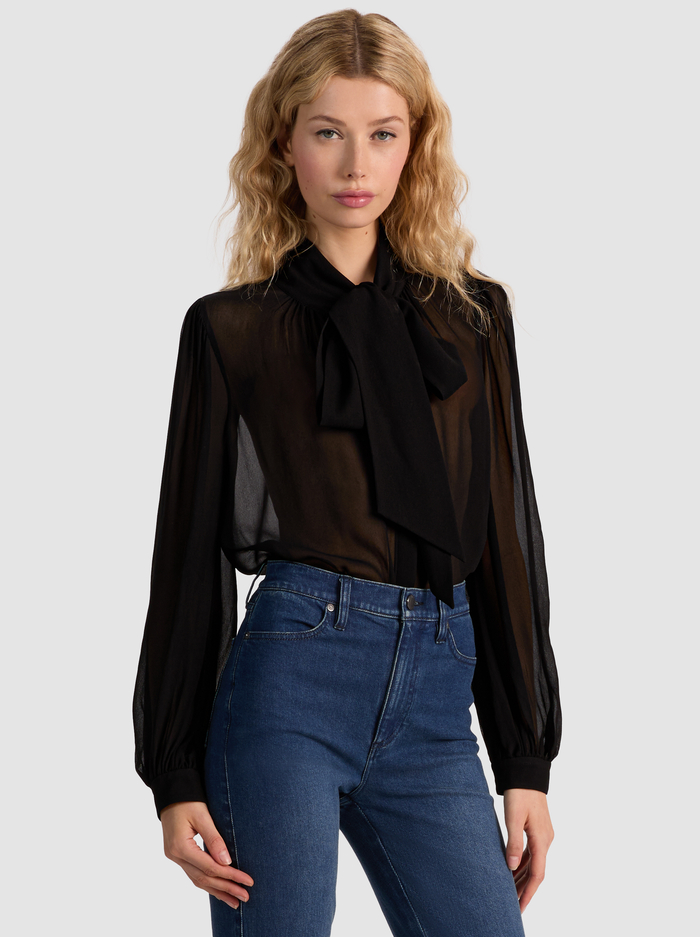 BRENTLEY BLOUSE - BLACK - Alice And Olivia