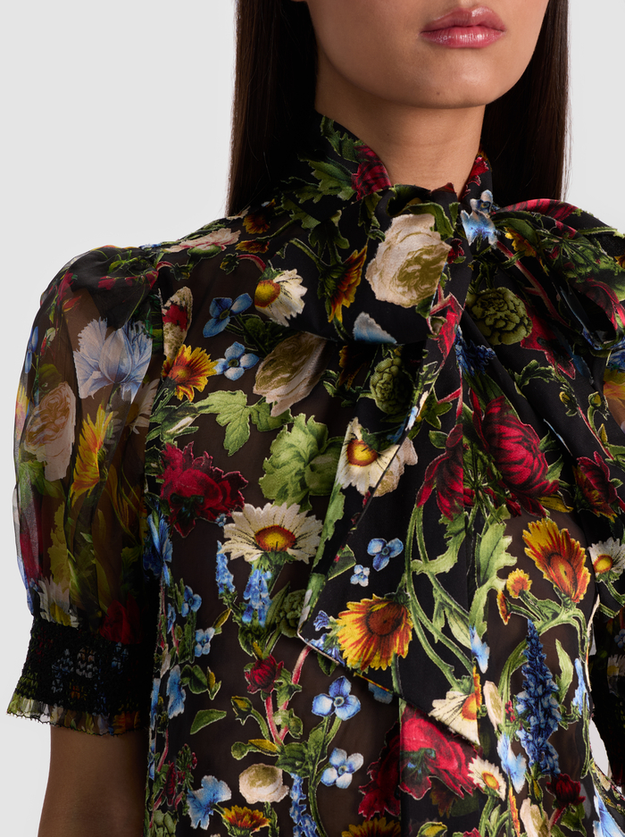 BRENTLEY PUFF SLEEVE BLOUSE - SOCIAL HOUR BLACK image 3 - Alice And Olivia