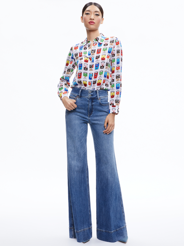 WILLA STACE FACE PLACKET TOP - STACE SOUP image 2 - Alice And Olivia