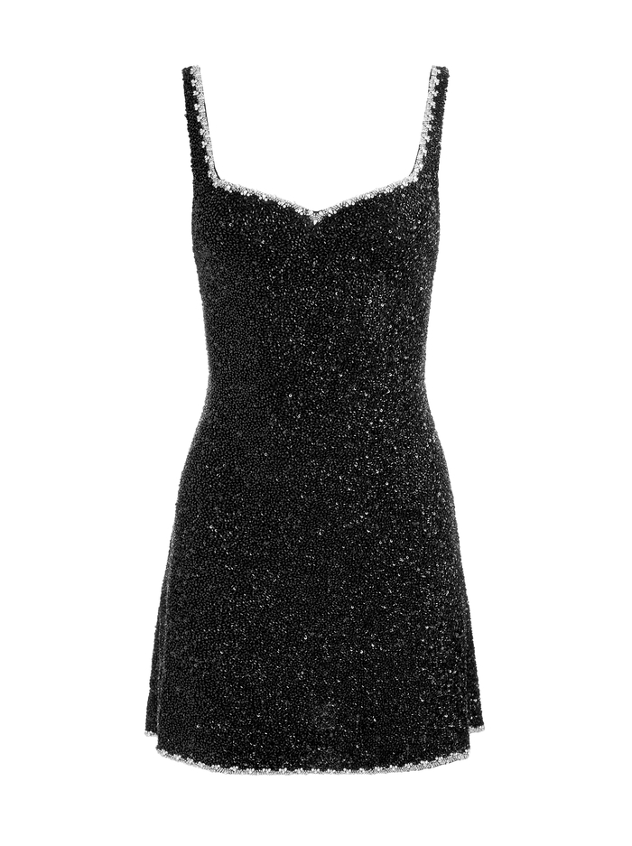 EVE EMBELLISHED MINI DRESS - BLACK image 6 - Alice And Olivia