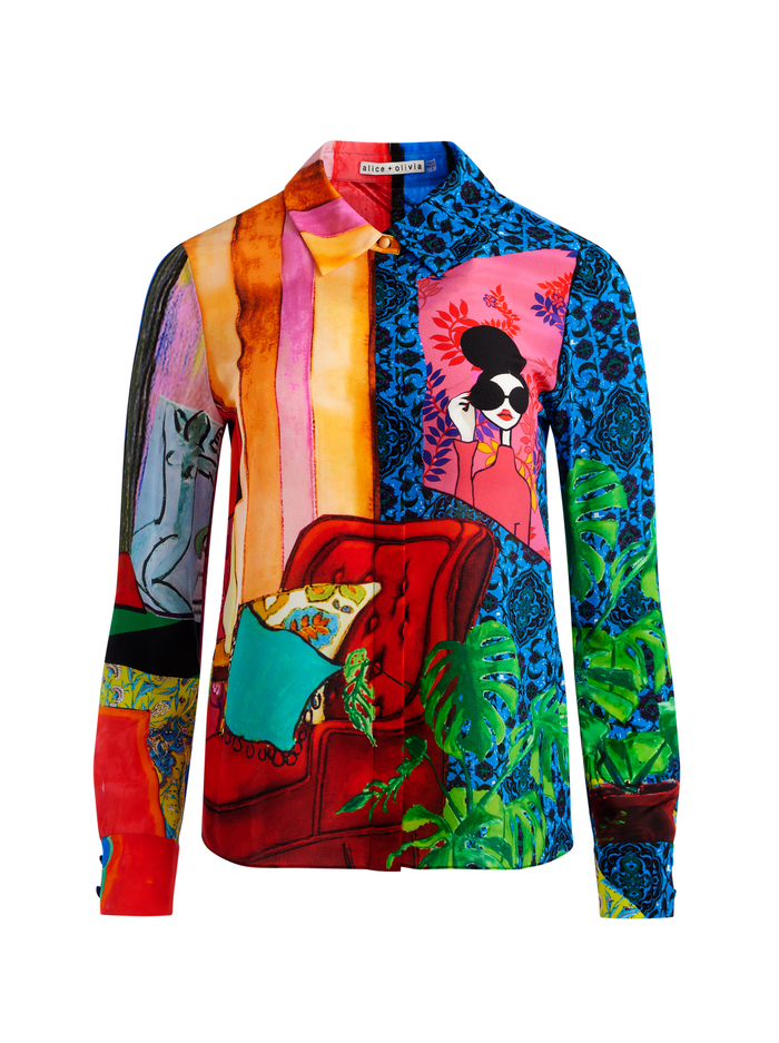 WILLA SILK BLOUSE - THE PARLOUR image 5 - ALICE + OLIVIA