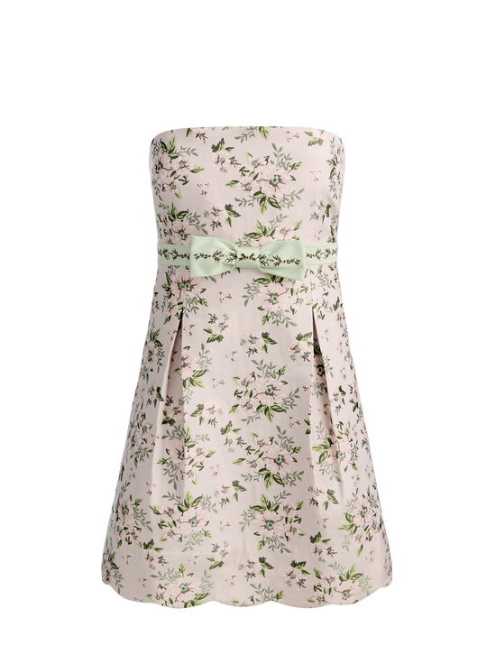 PALE ENGLISH ROSE/MULTI-TRUE BABYDOLL DRESS