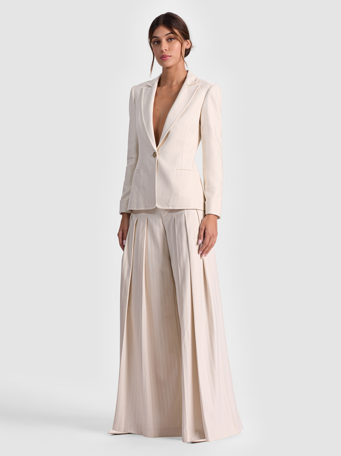 RYDER SLIM BLAZER - OFF WHITE/OATMEAL image 4 - ALICE + OLIVIA