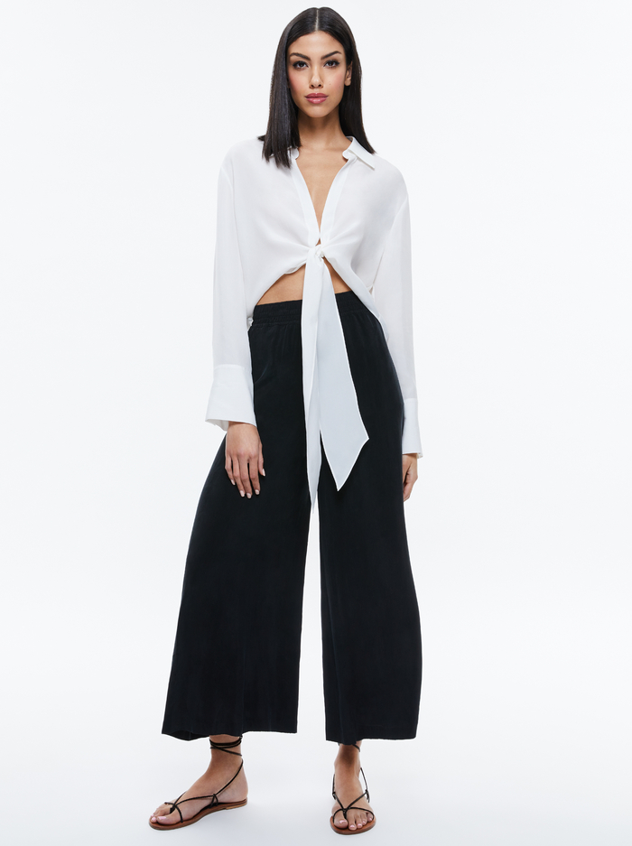 KENLEY PALAZZO CROPPED PANT - BLACK image 1 - Alice And Olivia
