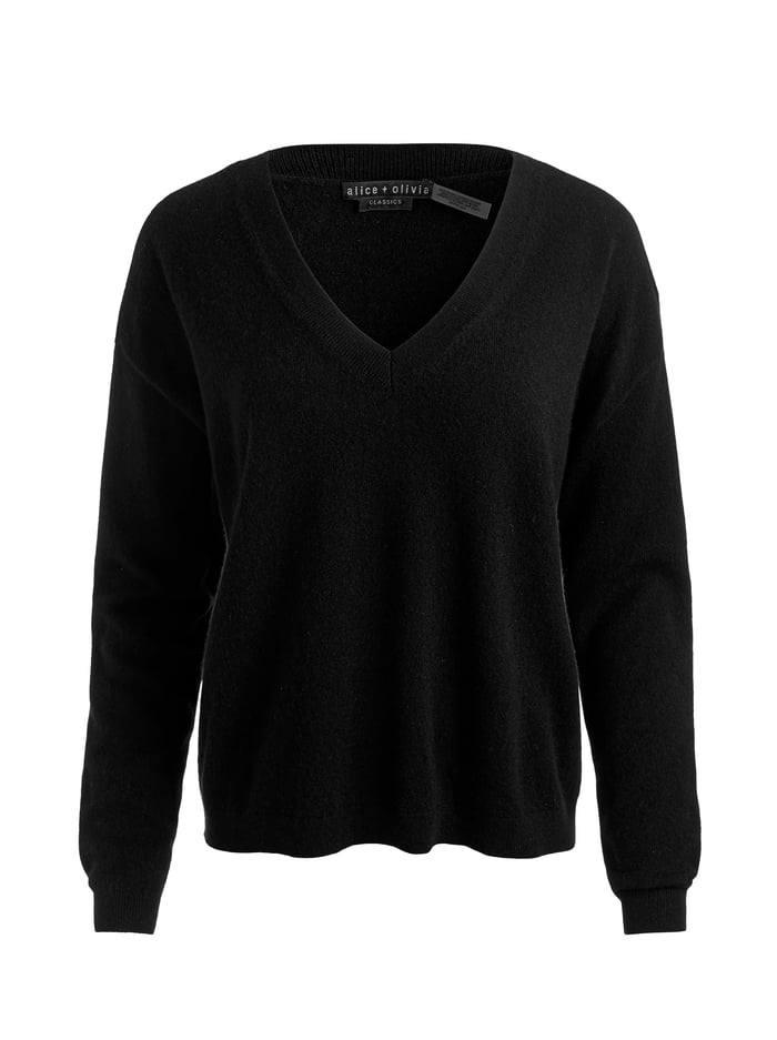 WILLIAMS CASHMERE PULLOVER - BLACK image 5 - Alice And Olivia