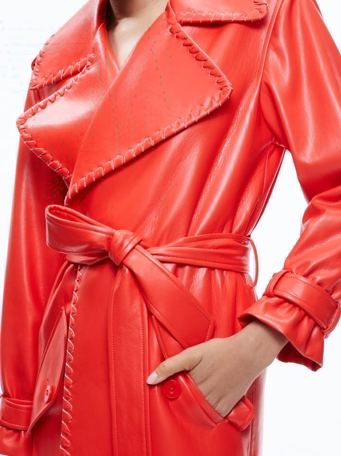 NEVADA VEGAN TRENCH - PERFECT RUBY image 3 - Alice And Olivia
