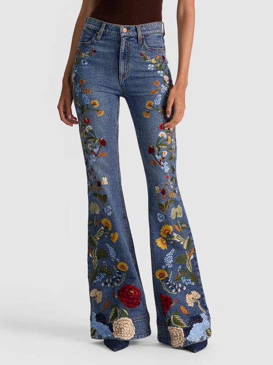 BROOKLYN BLUE/MULTI-BEAUTIFUL EMBROIDERED JEAN