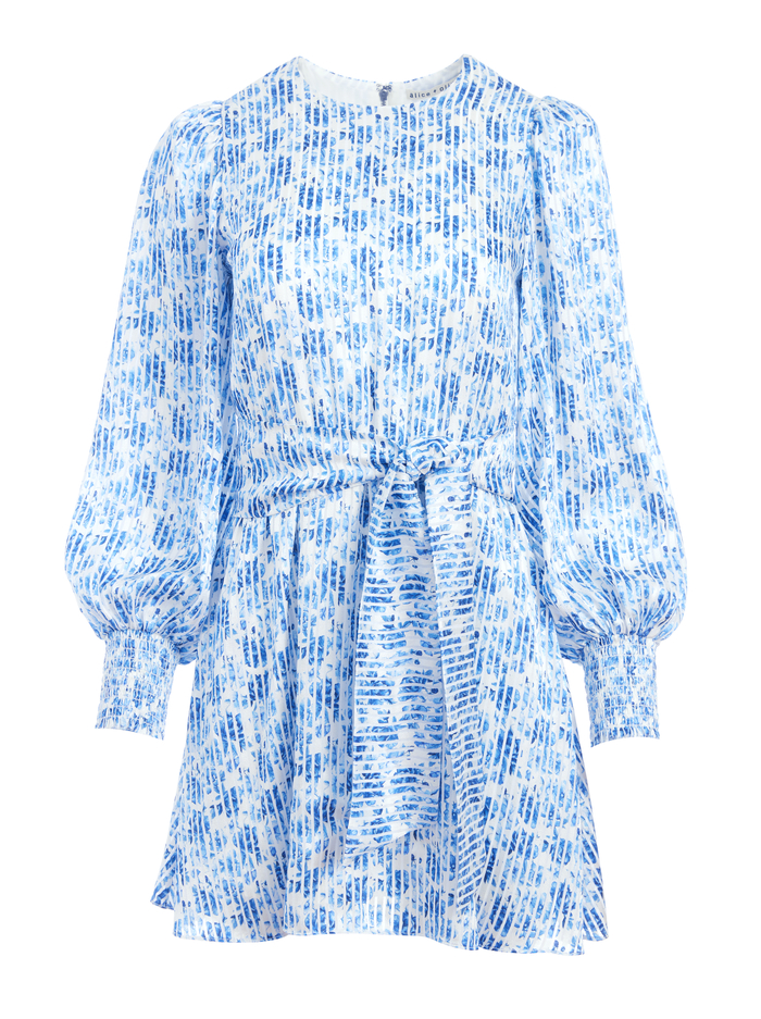 MOLLI BELTED FLORAL MINI DRESS - FORGET ME NOT SM ANTIQUE WHITE image 4 - Alice And Olivia