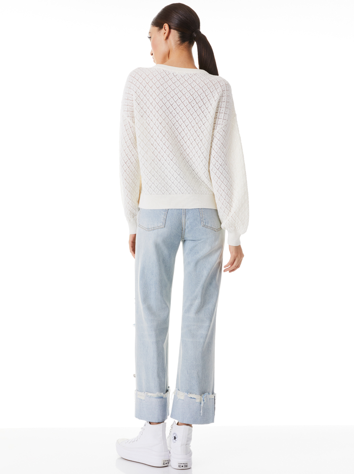ANGELINE EASY CROP PULLOVER - SOFT WHITE image 1 - Alice And Olivia