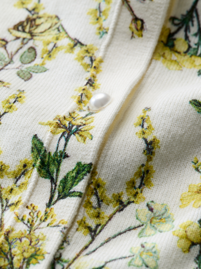 CARSON PRINTED CARDIGAN - FRESH AIR BUTTER image 1 - ALICE + OLIVIA