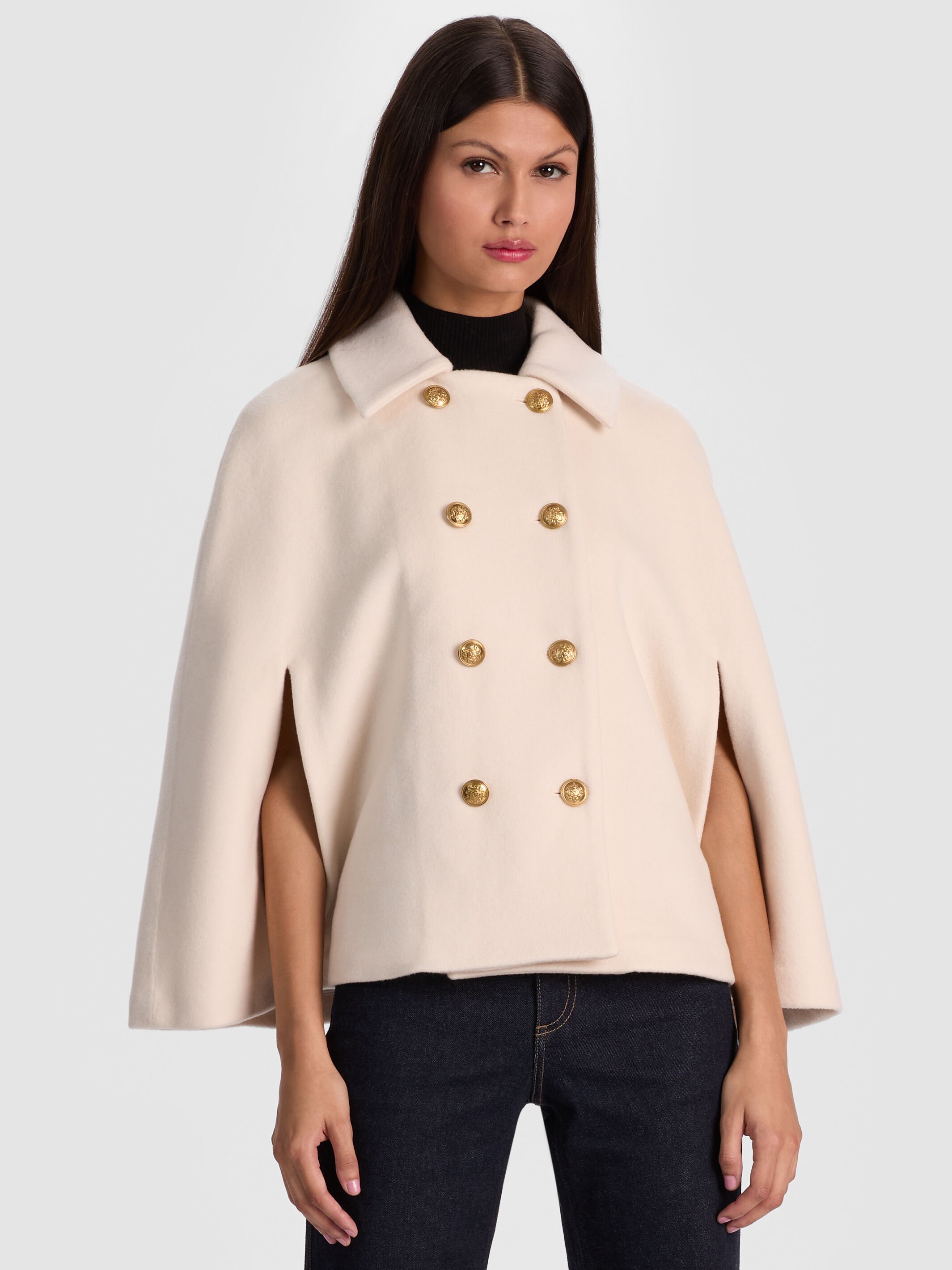 Reynalda Mini Cape In Off White | Alice + Olivia Reynalda Mini Cape In Off White | Alice + Olivia